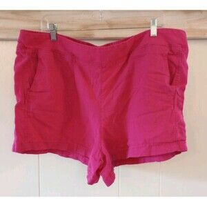 GAP Linen Blend Shorts XXL Hot Pink Summer Casual Women's Elastic Waist